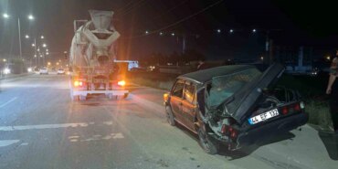 Mikser Otomobile Çarptı: 1 Yaralı!